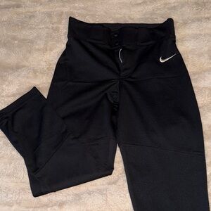 Nike Kids Black Athletic Baseball pants  with White Swoosh